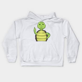 Grumpy Turtle Holding Middle finger funny gift Kids Hoodie